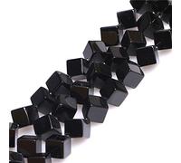 Naturel Magnifique Agate Noire Oxyde carré artisanale de bijoux Courroie Perles Strand 38,1 cm 8mm noir