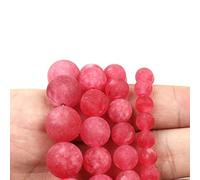 Naturel mate angélite rouge rhodochrosite pierre lisse ronde perle en espacement rond for la fabrication de bijoux DIY Bracelet 15 "6/8 / 10 / 12mm ( Color : Red , Item Diameter : 8mm approx 46beads )