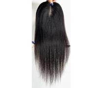 Naturel noir cheveux Toppers,postiches à clips sur base en soie for femmes souffrant de cheveux clairsemés Hair Extensions Pièces Wigs(14 inch,10x12cm)