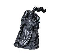 Naturel Noir Obsidian Stone sculpté Yuu Pendant