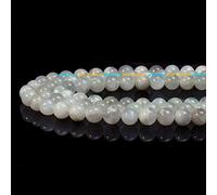 Naturel Pierre Précieuse Ronde Naturelles Perles de Rondes，Cristal Energy Pierre Pouvoir de Guérison，Pour la Fabrication de Bijoux-Colliers et Bracelets-Longueur 40cm (Pierre de Lune, 10mm)