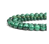 Naturel Pierre Précieuse Ronde Naturelles Perles de Rondes，Cristal Energy Pierre Pouvoir de Guérison，Pour la Fabrication de Bijoux-Colliers et Bracelets-Longueur 40cm (AAA Malachite, 12mm)