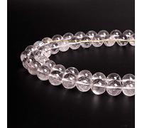 Naturel Pierre Précieuse Ronde Naturelles Perles de Rondes,Cristal Energy Pierre Pouvoir de Guérison,Pour la Fabrication de Bijoux-Colliers et Bracelets-Longueur 40cm (Cristal de Roche, 12mm)