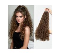 Naturel Queue de cheval bouclée de 45 cm de long avec élastique, extensions de cheveux synthétiques naturels doux, à la mode, for un usage quotidien ou une fête Aspect parfait(8)