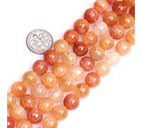 Naturel rond Dragon veines Perles d'agate Perles de pierre précieuse de courroie pour la confection de bijoux Strand 38,1 cm 14mm Orange