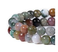 Naturel rond indien Perles d'agate Perles de pierre précieuse de courroie pour la confection de bijoux Strand 38,1 cm 16mm multicolore