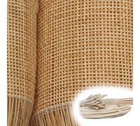 Naturel Rouleau de Cannage Rotin pour Meuble, 35cm de Largeur Naturel Sangle Canne Pré-tissée Ouverte, Naturel Rouleau de Toile Tissu en Rotin pour Chaise Armoire Bricolage Projets de Cannage(40x100cm