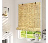 Naturel Store Occultant Enrouleur Respirant Volets Roulants En Bambou Tissés à La Main Rideau En Roseau Imperméable D'intimité De Cloison Facile à Installer Pour Patio/Jardin/Fenêtre/Porte/Cuisine(Pri