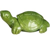 Naturel Vert Jade Longévité Tortue Jade Sculpture Mignon Petite Tortue Jade Sculpture Jade Décoration De La Maison 6-15cm, 11cm