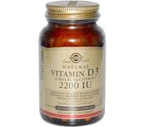 Naturel Vitamine D3, 2200 Ui, 100 Veggie Caps -Solgar