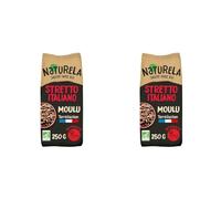 NATURELA - Café Bio Moulu - Café Arabica Bio et Robusta Bio - Torréfaction Lente - Fabriqué en France - 250 g (Lot de 2)