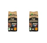 NATURELA - Café Bio Moulu - Café Arabica Bio - Torréfaction Lente - Fabriqué en France - 1 Kg (Lot de 2)