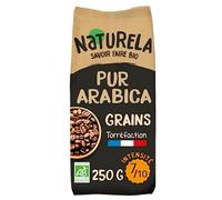 NATURELA - Café Grains Bio - Café Arabica Bio - Torréfaction Lente - Fabriqué en France - 250 g