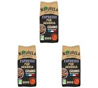 NATURELA - Café Grains Bio - Café Arabica Bio - Torréfaction Lente - Fabriqué en France - 500 g (Lot de 3)