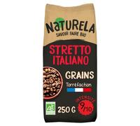 NATURELA - Café Grains Bio - Café Stretto Italiano - Torréfaction Lente - Fabriqué En France - 250 G