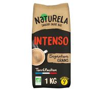 NATURELA - Café Grains Bio - Intenso - Arabica et Robusta - Gamme Signature - Torréfaction Lente - Fabriqué en France - 1 kg
