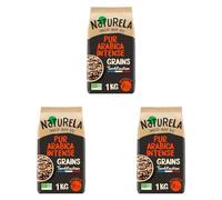 NaTURELA SAVOIR FAIRE BIO - Café Grains - Café Grains Pur Arabica Intense - Torréfaction Lente - Fabriqué en France - 1 kg (Lot de 3)
