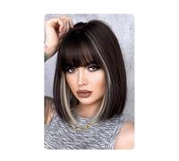 Naturelle Perruque Perruque Bob Cheveux Humains Perruque Cheveux Humains Court Bob Perruques Court Bob Perruque avec Frange pour Femmes Perruques Avant Droites Naturel Cheveux Naturel