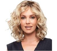 Naturelle Perruque Perruque courte perruques blondes pour les femmes blanches cheveux blonds ondulés naturels bouclés perruques courtes synthétiques Cheveux Naturel