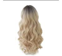 Naturelle Perruque Perruque synthétique avec frange, perruque lisse, longue, bouclée, ondulée, blonde, 65cm/25.5 pouces, pour femmes Cheveux Naturel