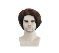 Naturelle Perruque Perruque synthétique ondulée courte pour hommes, 20cm/7.8 pouces, perruques de fête quotidiennes pour usage quotidien Cheveux Naturel