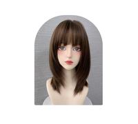 Naturelle Perruque Perruques Bob 43cm/17 ''pour femmes, longueur d'épaule, perruques lisses superposées, perruque Bob en Fiber synthétique résistante à la chaleur Cheveux Naturel
