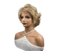 Naturelle Perruque Perruques bouclées courtes coupe lutin perruque bouclée Blonde avec frange perruque ondulée bouclée d'aspect naturel perruques complètes de cheveux synthétiques Cheveux Naturel