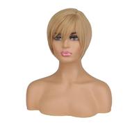 Naturelle Perruque Perruques courtes brunes perruque Bob courte droite cheveux humains sans colle WearMix Blonde perruques de cheveux synthétiques pour les femmes noires blanches Cheveux Naturel
