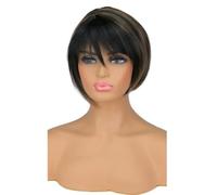 Naturelle Perruque Perruques courtes brunes perruque Bob courte droite cheveux humains sans colle WearMix Blonde perruques de cheveux synthétiques pour les femmes noires blanches Cheveux Naturel