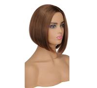 Naturelle Perruque Perruques courtes brunes perruque Bob courte droite cheveux humains sans colle WearMix Blonde perruques de cheveux synthétiques pour les femmes noires blanches Cheveux Naturel