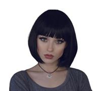 Naturelle Perruque Perruques courtes brunes perruque Bob courte droite cheveux humains sans colle WearMix Blonde perruques de cheveux synthétiques pour les femmes noires blanches Cheveux Naturel