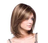 Naturelle Perruque Perruques courtes brunes perruque Bob courte droite cheveux humains sans colle WearMix Blonde perruques de cheveux synthétiques pour les femmes noires blanches Cheveux Naturel