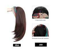 Naturelle Perruque Perruques Droites Courtes Bande Synthétique Longue Demi-bandeau Perruques Pour Femmes Cheveux Résistants à La Chaleur Couleur Naturelle Cheveux Naturel