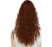 Naturelle Perruque Perruques longues bouclées ondulées, queue de cheval, perruques synthétiques résistantes à la chaleur pour femmes, perruques de couleur naturelle Cheveux Naturel