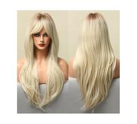 Naturelle Perruque Perruques Synthétiques Longues Perruque Ondulée Naturelle Mettre En évidence Les Cheveux En Couches Longs Ondulés Avec Une Frange Latérale Résistant à La Chaleur Cheveux Naturel