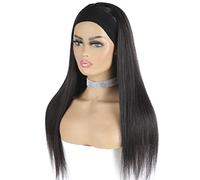 Naturelle Perruque Vrais cheveux perruque bandeau dames droite bandeau perruque perruque bonnet perruque résistant à la chaleur remplacement perruque Cheveux Naturel