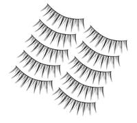 Naturels Faux Cils Style Croisé en Fibre 10 Paires, Noirs | Léger, Facile à Utiliser, Confortable, Ne Se Déforme Pas, Gain de Place, pour Femmes et Amies