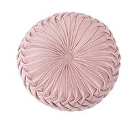 NatureMan coussin de canapé rond 34,8 cm velours pur, plissé citrouille pour décoration maison, lit, voiture (rose)