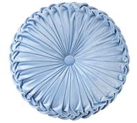 NatureMan Coussin de canapé rond de 34,8 cm en velours de couleur pure pour décoration d'intérieur, coussin rond plissé, oreiller citrouille, convient pour la décoration de la maison, du lit, de la