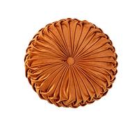 NatureMan Coussin de canapé Rond en Velours de Couleur Pure 34,8 cm - Coussin Rond plissé - Coussin en Forme de Citrouille - Convient pour la décoration de la Maison, Le lit, la Voiture (Orange)
