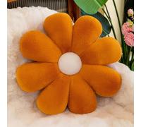 NatureMan Coussin de sol en forme de fleur - 50 cm - En forme de fleur - Coussin décoratif pour chambre de fille - Pour canapé, lit, chaise - Marron