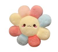 NatureMan Coussin de sol en forme de fleur souriante et marguerite colorée en forme de soleil - Coussin décoratif esthétique pour lit, canapé (S, 43 cm)