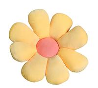 NatureMan Coussin de sol en forme de marguerite - Joli coussin de chaise en peluche - Décoration d'intérieur pour filles et femmes - Pour lire, chambre à coucher ou regarder la télévision (jaune, 38