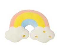 NatureMan Coussin en forme de nuage arc-en-ciel, en peluche douce, garni d'arc-en-ciel et lune, décoration de chambre d'enfant, table de chevet, canapé, coussin, couleur bonbon (arc-en-ciel)