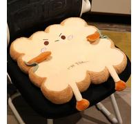 NatureMan Coussin en forme de pain grillé avec expression mignonne - 40 cm - Carré en peluche amusante - Pour bureau, chambre à coucher, Saint-Valentin, Noël ou anniversaire (grief)