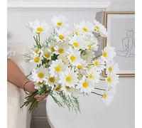 NatureMan Lot de 10 marguerites artificielles de 52,1 cm de haut, petites marguerites artificielles d'extérieur en soie, fleurs sauvages artificielles, arbustes, plantes de décoration d'intérieur