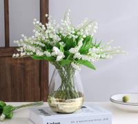 NatureMan Lot de 18 fleurs de muguet artificielles blanches pour mariage, fête prénatale, fête, jardin, intérieur et extérieur