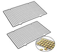 NatureMan Lot de 2 grilles de refroidissement antiadhésives pour cuisson, rôtir, griller, facile à nettoyer 40,6 x 25,4 cm