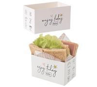 NatureMan Lot de 50 boîtes à sandwich en papier pour emporter, mini hamburger, toast, pain pour nourriture, restaurant, pique-nique