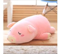 NatureMan Oreiller en peluche en forme de cochon rose doux et amusant - Jouet pour Noël, anniversaire, petite amie (55 cm)